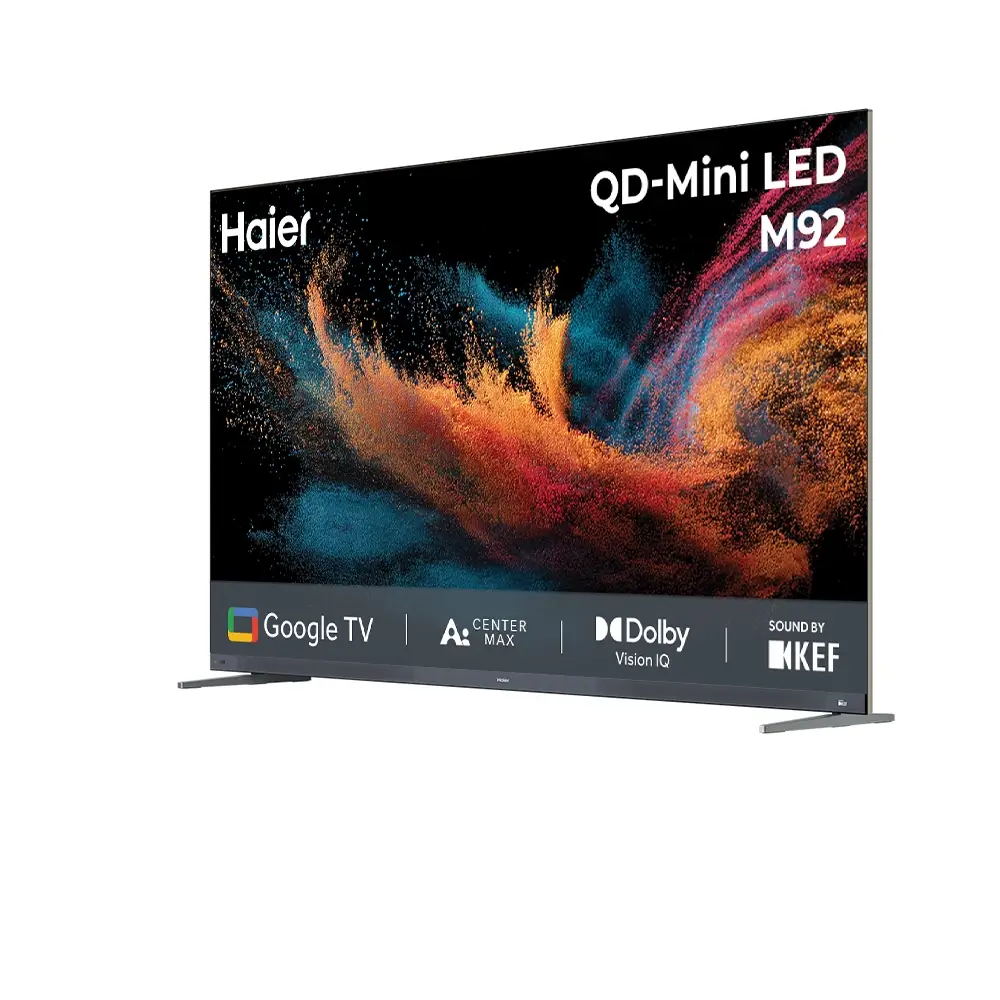 Haier New M92 Series MiniLED 215 cm (85) AI Smart Google TV with Gemini| UltraSense AI| 2.1 Ch 50 W speaker with Subwoofer| 4GB +64GB | Gaming 240Hz
